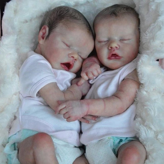 17'' Real Lifelike Twins Hilda and Nettie Reborn Baby Doll Gril