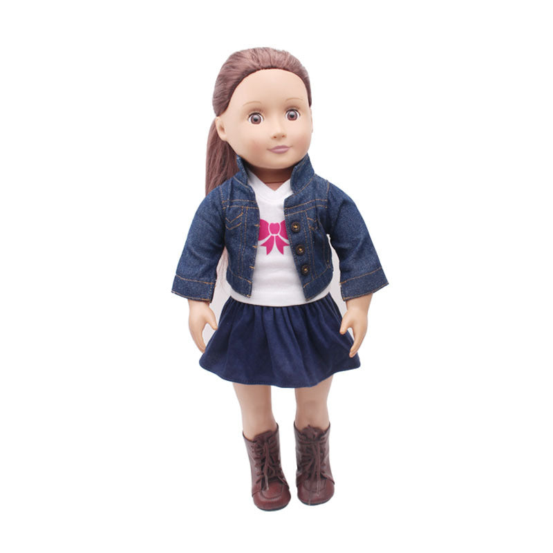 18 inch American Girl Doll Clothes Suit Denim Clothes and Short Skirt