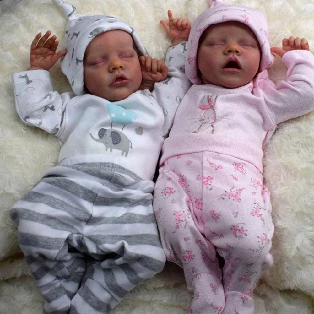 17'' Real Lifelike Twins Brother Renata and Jayleen Reborn Baby Doll Boy