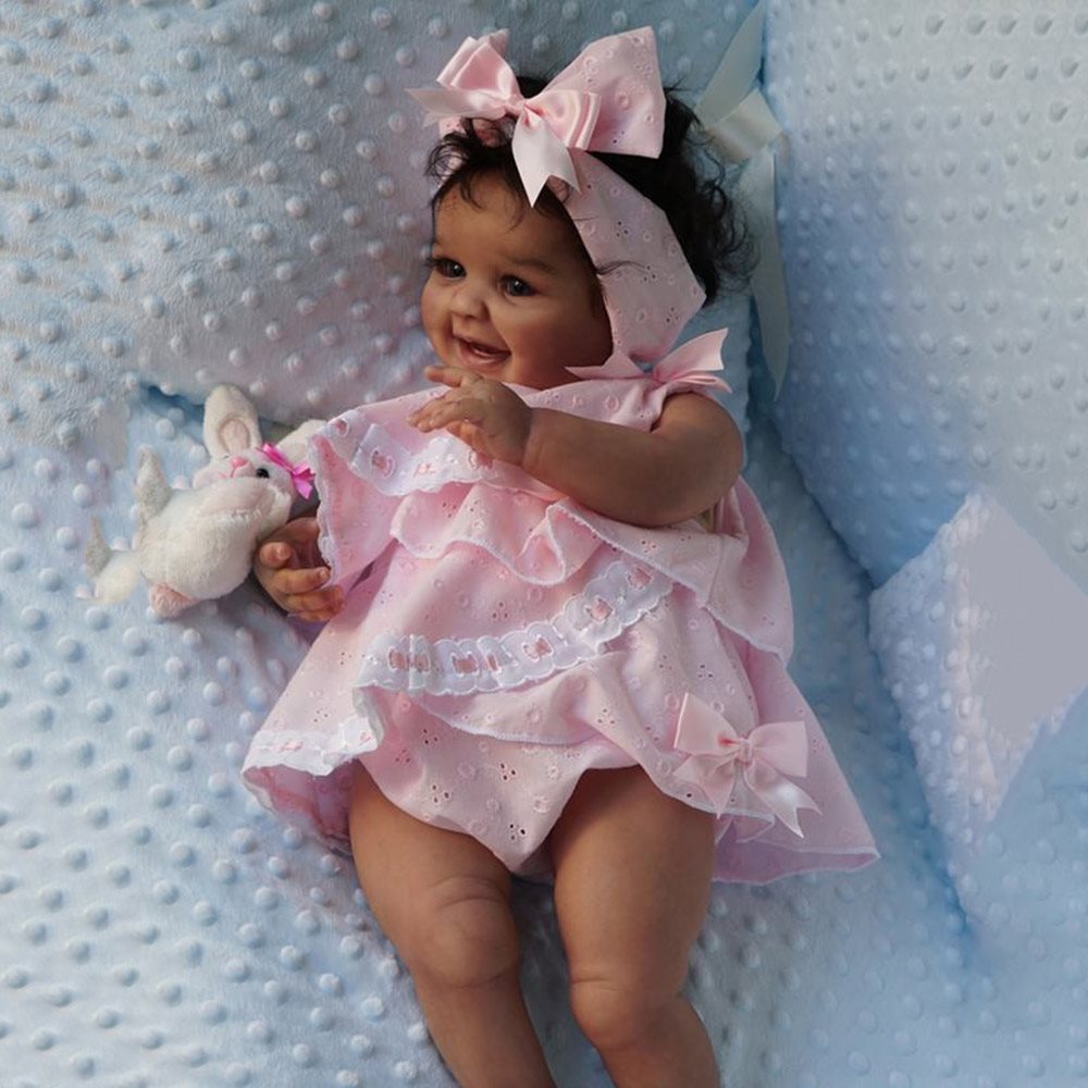 17''inch sweet Realistic African American Allison reborn baby doll Juliana