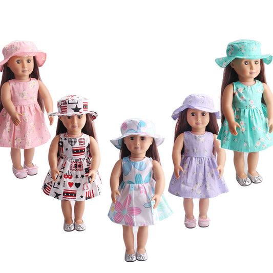 18 inch American Girl Doll Floral Dress With Hat