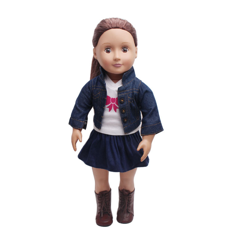 18 inch American Girl Doll Clothes Suit Denim Clothes and Short Skirt